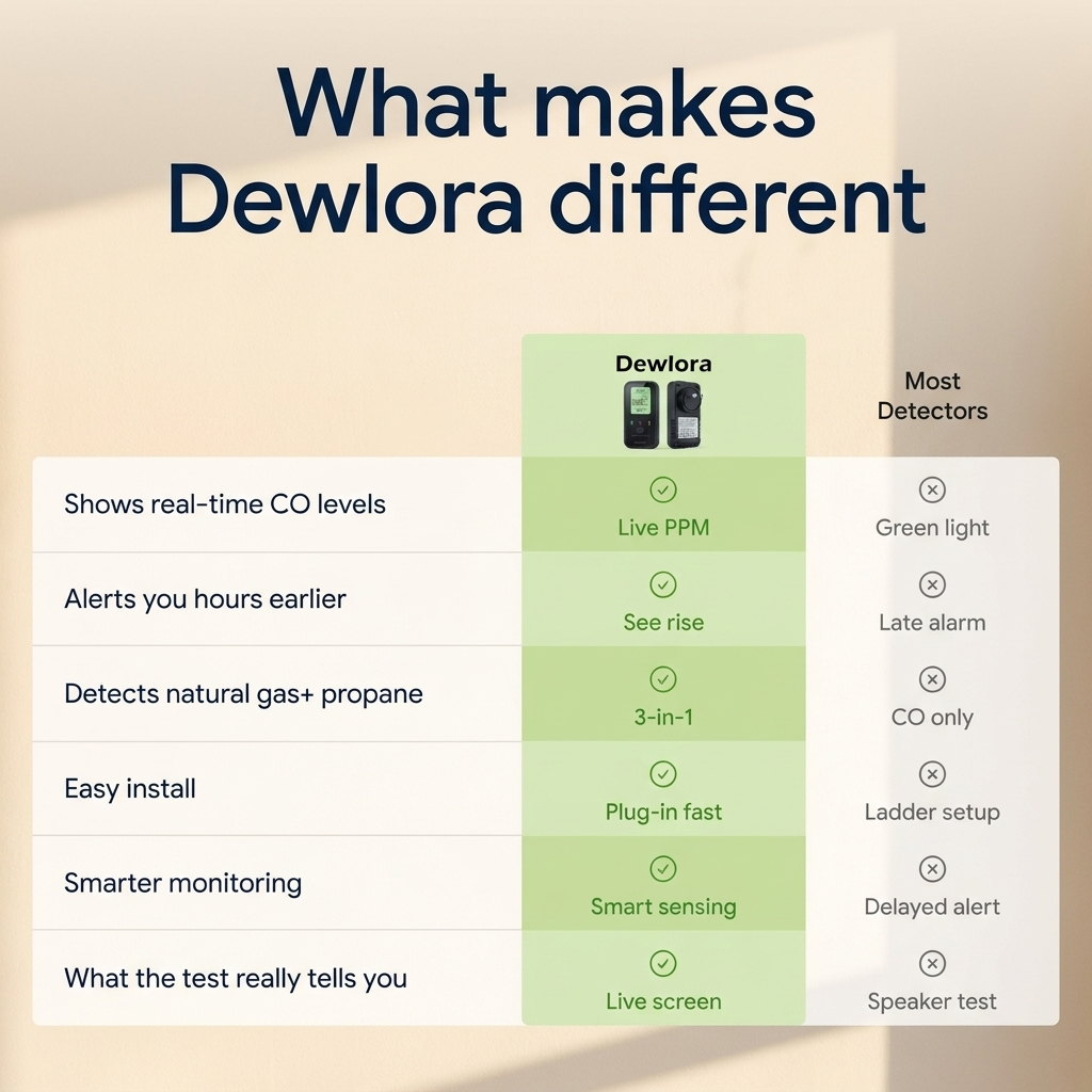 Dewlora 4 In 1 CO Detector RV