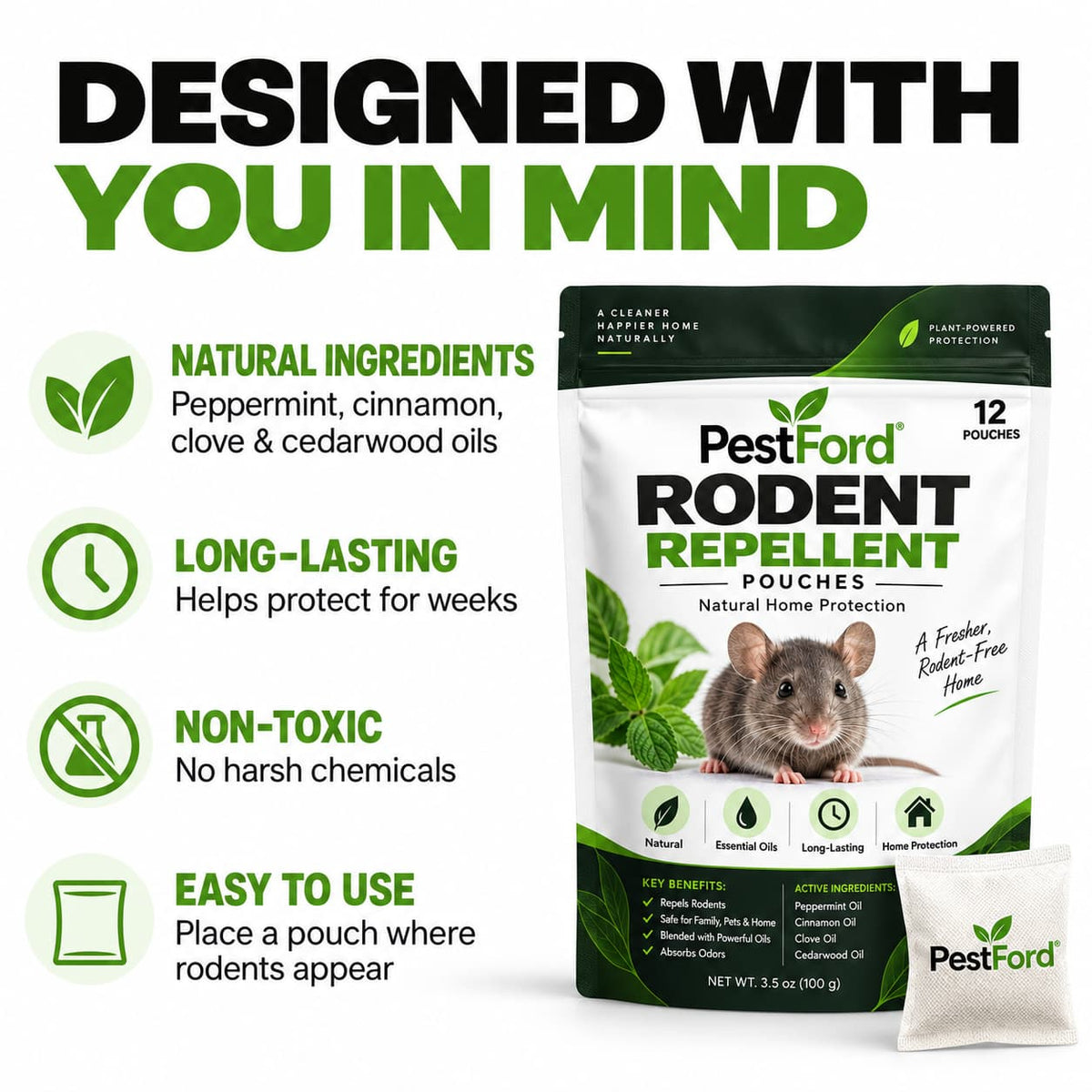 rodent repellent pouches